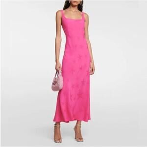 RIXO Benedict Pink Starfish Jacquard Dress